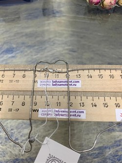 *Цепь р.60 Змейка Белый Родий арт. 2108R140L60-039 (Вес 4,30 г) - фото 298995