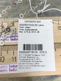 *Цепь р.55 Смарт арт. 6300R07020L55-114 (Вес 2,70 г) - фото 300513
