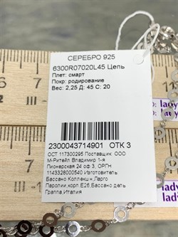 *Цепь р.45 Смарт арт. 6300R07020L45-901 (Вес 2,25 г) - фото 300534