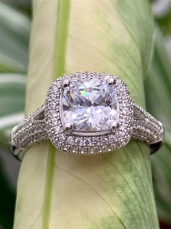 *Кольцо р.17 Белый Фианит Микро Вставки арт. 4850R30289rg-019 Вес 4,9 г - фото 301029