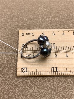 *Кольцо р.19 Жемчуг Микс д.7*7,5мм арт. 1.0106.0.b-193 Вес 5,21 г - фото 301113