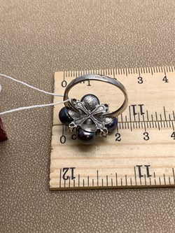 *Кольцо р.19 Жемчуг Микс д.7*7,5мм арт. 1.0106.0.b-193 Вес 5,21 г - фото 301115