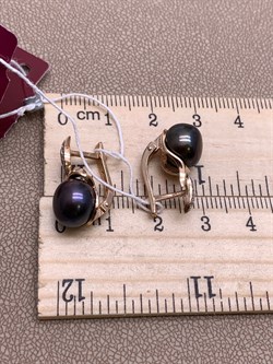*Серьги Черный Жемчуг д.9,5-10 цв Красное арт. 2.0446.0.b-746 Вес 5,52 г - фото 301195 *Серьги Черный Жемчуг д.9,5-10 цв Красное арт. 2.0446.0.b-746 Вес 5,52 г - фото 301195
