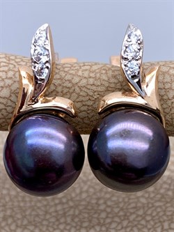*Серьги Черный Жемчуг д.9,5-10 цв Красное арт. 2.0446.0.b-746 Вес 5,52 г - фото 301197 *Серьги Черный Жемчуг д.9,5-10 цв Красное арт. 2.0446.0.b-746 Вес 5,52 г - фото 301197