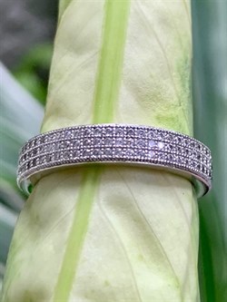 *Кольцо р.18,5 Белый Фианит Микро Вставки арт. 4850R60208-137 Вес 3,6 г - фото 301270