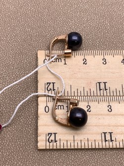 *Серьги Черный Жемчуг д. 9-9,5 цв Красное арт. 2.0051.0.b-294 Вес 4,76 г - фото 301344 *Серьги Черный Жемчуг д. 9-9,5 цв Красное арт. 2.0051.0.b-294 Вес 4,76 г - фото 301344