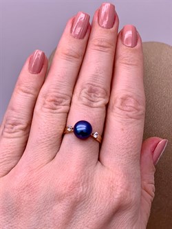 *Кольцо р.17 Черный Жемчуг д.8,5-9 цв Красное арт. 1.0841.0.b-995 Вес 2,67 г - фото 301400