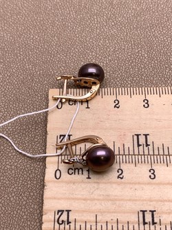 *Серьги Шоколадный Жемчуг д.9-9,5 цв Красное арт. 2.0946.0.b-729 Вес 4,13 г - фото 301441 *Серьги Шоколадный Жемчуг д.9-9,5 цв Красное арт. 2.0946.0.b-729 Вес 4,13 г - фото 301441