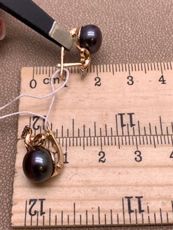 *Серьги Шоколадный Жемчуг д.8,5-9 цв Красное арт. 2.0247.1.b-782 Вес 4,87 г - фото 301458