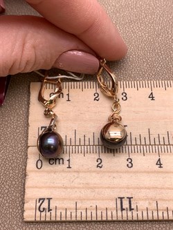 *Серьги Шоколадный Жемчуг д.9-9,5 цв Красное арт. 2.0243.2.b-327 Вес 5,05 г - фото 301474 *Серьги Шоколадный Жемчуг д.9-9,5 цв Красное арт. 2.0243.2.b-327 Вес 5,05 г - фото 301474