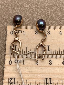 *Серьги Шоколадный Жемчуг д.9-9,5 цв Красное арт. 2.0243.2.b-327 Вес 5,05 г - фото 301476 *Серьги Шоколадный Жемчуг д.9-9,5 цв Красное арт. 2.0243.2.b-327 Вес 5,05 г - фото 301476