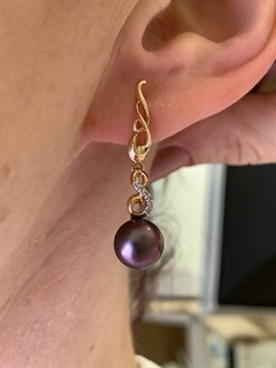 *Серьги Шоколадный Жемчуг д.9-9,5 цв Красное арт. 2.0243.2.b-327 Вес 5,05 г - фото 301477 *Серьги Шоколадный Жемчуг д.9-9,5 цв Красное арт. 2.0243.2.b-327 Вес 5,05 г - фото 301477