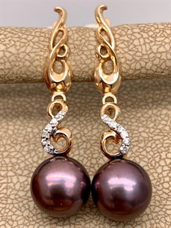 *Серьги Шоколадный Жемчуг д.9-9,5 цв Красное арт. 2.0243.2.b-327 Вес 5,05 г - фото 301479 *Серьги Шоколадный Жемчуг д.9-9,5 цв Красное арт. 2.0243.2.b-327 Вес 5,05 г - фото 301479