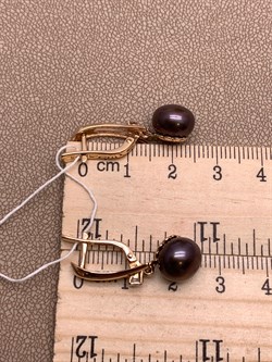 *Серьги Шоколадный Жемчуг д.9,5-10 цв Красное арт. 2.0559.0.d-880 Вес 5,9 г - фото 301481 *Серьги Шоколадный Жемчуг д.9,5-10 цв Красное арт. 2.0559.0.d-880 Вес 5,9 г - фото 301481