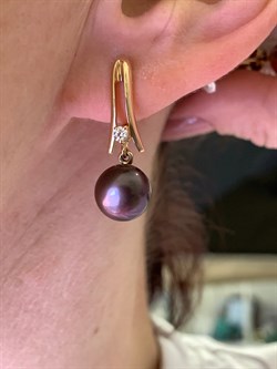 *Серьги Шоколадный Жемчуг д.9,5-10 цв Красное арт. 2.0559.0.d-880 Вес 5,9 г - фото 301485 *Серьги Шоколадный Жемчуг д.9,5-10 цв Красное арт. 2.0559.0.d-880 Вес 5,9 г - фото 301485