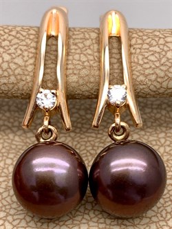 *Серьги Шоколадный Жемчуг д.9,5-10 цв Красное арт. 2.0559.0.d-880 Вес 5,9 г - фото 301487 *Серьги Шоколадный Жемчуг д.9,5-10 цв Красное арт. 2.0559.0.d-880 Вес 5,9 г - фото 301487