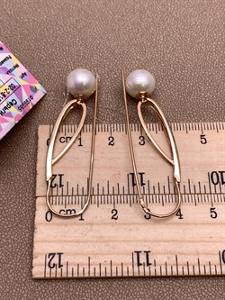 *Серьги Петли Белый Жемчуг д.10-10,5 цв Красное арт. 02-2-812-0500-856 Вес 7,41 г - фото 301643 *Серьги Петли Белый Жемчуг д.10-10,5 цв Красное арт. 02-2-812-0500-856 Вес 7,41 г - фото 301643
