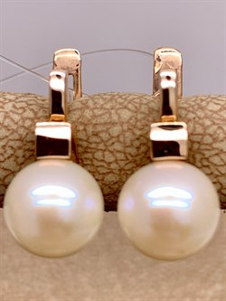 *Серьги Белый Жемчуг д.8-8,5 цв Красное арт. 02-2-816-0500-010-905 Вес 3,77 г - фото 301716