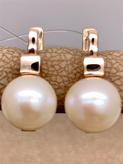 *Серьги Белый Жемчуг д.8-8,5 цв Красное арт. 02-2-816-0500-010-905 Вес 3,77 г - фото 301718