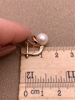 *Серьги Белый Жемчуг д.8-8,5 цв Красное арт. 02-2-113-0500-010-225 Вес 4,04 г - фото 301751 *Серьги Белый Жемчуг д.8-8,5 цв Красное арт. 02-2-113-0500-010-225 Вес 4,04 г - фото 301751