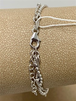 *Браслет р.18-21 Фантазия 2 ряда Перлина Сингапур с подвеской Круг арт. 032282R015L18-345 Вес 3,5 г - фото 303322 *Браслет р.18-21 Фантазия 2 ряда Перлина Сингапур с подвеской Круг арт. 032282R015L18-345 Вес 3,5 г - фото 303322