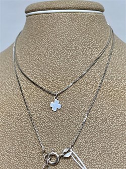 *Цепь р.35-40 Инфинити коробочка Венецианская с подвеской Четырехлистник арт. 0382R01505L35-018 Вес 1,99 г - фото 303430