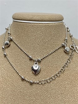 *Цепь р.35-40 Перлина с подвесками сердца арт. 0382R216L35-377 Вес 5,66 г - фото 303444 *Цепь р.35-40 Перлина с подвесками сердца арт. 0382R216L35-377 Вес 5,66 г - фото 303444