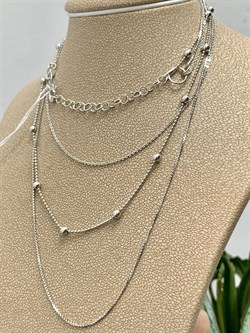 *Колье р.40 Фантазия 3 ряда Перлина Коробочка Якорная арт. 0323R003L40+814, (Вес 5,61 г) - фото 303501 *Колье р.40 Фантазия 3 ряда Перлина Коробочка Якорная арт. 0323R003L40+814, (Вес 5,61 г) - фото 303501