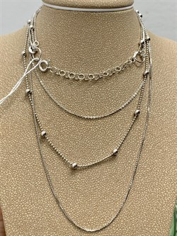 *Колье р.40 Фантазия 3 ряда Перлина Коробочка Якорная арт. 0323R003L40+814, (Вес 5,61 г) - фото 303502 *Колье р.40 Фантазия 3 ряда Перлина Коробочка Якорная арт. 0323R003L40+814, (Вес 5,61 г) - фото 303502