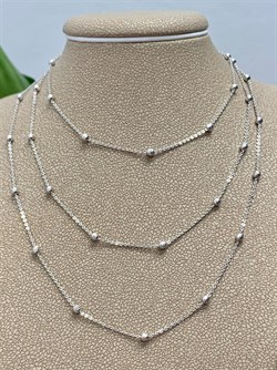 *Цепь р.80 арт. 074260R025L80-537 Роло плоская с шариками 2,5 мм (Вес 3 г) - фото 304165