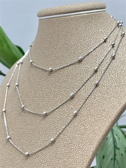 *Цепь р.80 арт. 074260R025L80-537 Роло плоская с шариками 2,5 мм (Вес 3 г) - фото 304167