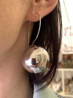 *Серьги Петли Шары арт. 37-СР1275-14 Вес 22,57 г - фото 304864