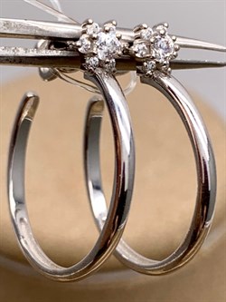 *Серьги Пусеты Конго Белый Фианит арт. С1122/Ag-610-350 вес 2,9 г - фото 306164 *Серьги Пусеты Конго Белый Фианит арт. С1122/Ag-610-350 вес 2,9 г - фото 306164