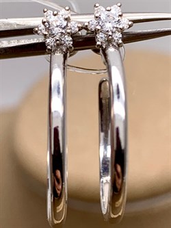 *Серьги Пусеты Конго Белый Фианит арт. С1122/Ag-610-350 вес 2,9 г - фото 306165 *Серьги Пусеты Конго Белый Фианит арт. С1122/Ag-610-350 вес 2,9 г - фото 306165