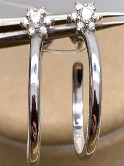 *Серьги Пусеты Конго Белый Фианит арт. С1122/Ag-610-350 вес 2,9 г - фото 306166 *Серьги Пусеты Конго Белый Фианит арт. С1122/Ag-610-350 вес 2,9 г - фото 306166