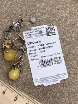 *Серьги Янтарь арт. 45020100098-718 Вес 6,58 г - фото 306395 *Серьги Янтарь арт. 45020100098-718 Вес 6,58 г - фото 306395