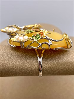 *Кольцо р.19,5 Королевский Янтарь Жемчуг Эмаль Эксклюзив арт. 720104п-057 Вес 23,31 г - фото 306613 *Кольцо р.19,5 Королевский Янтарь Жемчуг Эмаль Эксклюзив арт. 720104п-057 Вес 23,31 г - фото 306613