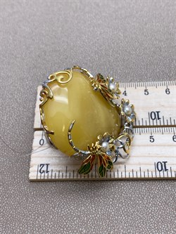 *Кольцо р.19,5 Королевский Янтарь Жемчуг Эмаль Эксклюзив арт. 720104п-057 Вес 23,31 г - фото 306620 *Кольцо р.19,5 Королевский Янтарь Жемчуг Эмаль Эксклюзив арт. 720104п-057 Вес 23,31 г - фото 306620