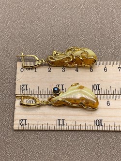 *Серьги Королевский Янтарь Жемчуг Эксклюзив арт. 721044п-405 Вес 11,97 г - фото 306658 *Серьги Королевский Янтарь Жемчуг Эксклюзив арт. 721044п-405 Вес 11,97 г - фото 306658