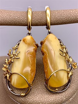 *Серьги Янтарь Эксклюзив арт. 721026п-246 Вес 12,89 г - фото 307058
