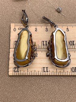 *Серьги Янтарь Эксклюзив арт. 721026п-246 Вес 12,89 г - фото 307062