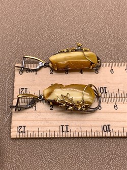 *Серьги Янтарь Эксклюзив арт. 721026п-246 Вес 12,89 г - фото 307063