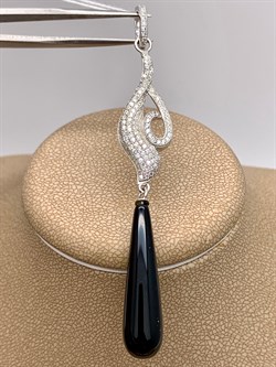 *Подвеска Черный Оникс арт. NS-P00079-X-W-B-X-W-927 вес 4,9 г - фото 307829