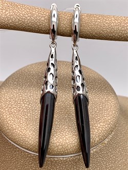 *Серьги Черная Керамика арт. TC-E1758-1-B-W-X-X-X-653 вес 9,5 г - фото 307846