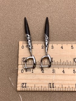 *Серьги Черная Керамика арт. TC-E1758-1-B-W-X-X-X-653 вес 9,5 г - фото 307847