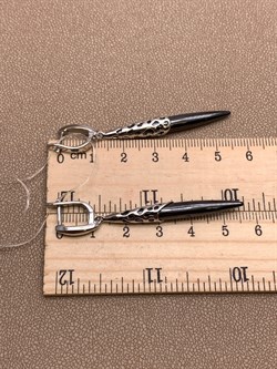 *Серьги Черная Керамика арт. TC-E1758-1-B-W-X-X-X-653 вес 9,5 г - фото 307849