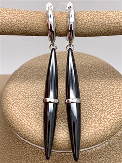 *Серьги Черная Керамика арт. TC-E1757-1-B-W-X-X-X-503 вес 8,2 г - фото 307865