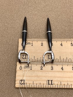 *Серьги Черная Керамика арт. TC-E1757-1-B-W-X-X-X-503 вес 8,2 г - фото 307867