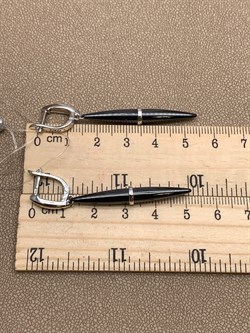 *Серьги Черная Керамика арт. TC-E1757-1-B-W-X-X-X-503 вес 8,2 г - фото 307868