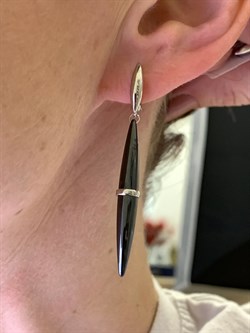 *Серьги Черная Керамика арт. TC-E1757-1-B-W-X-X-X-503 вес 8,2 г - фото 307869